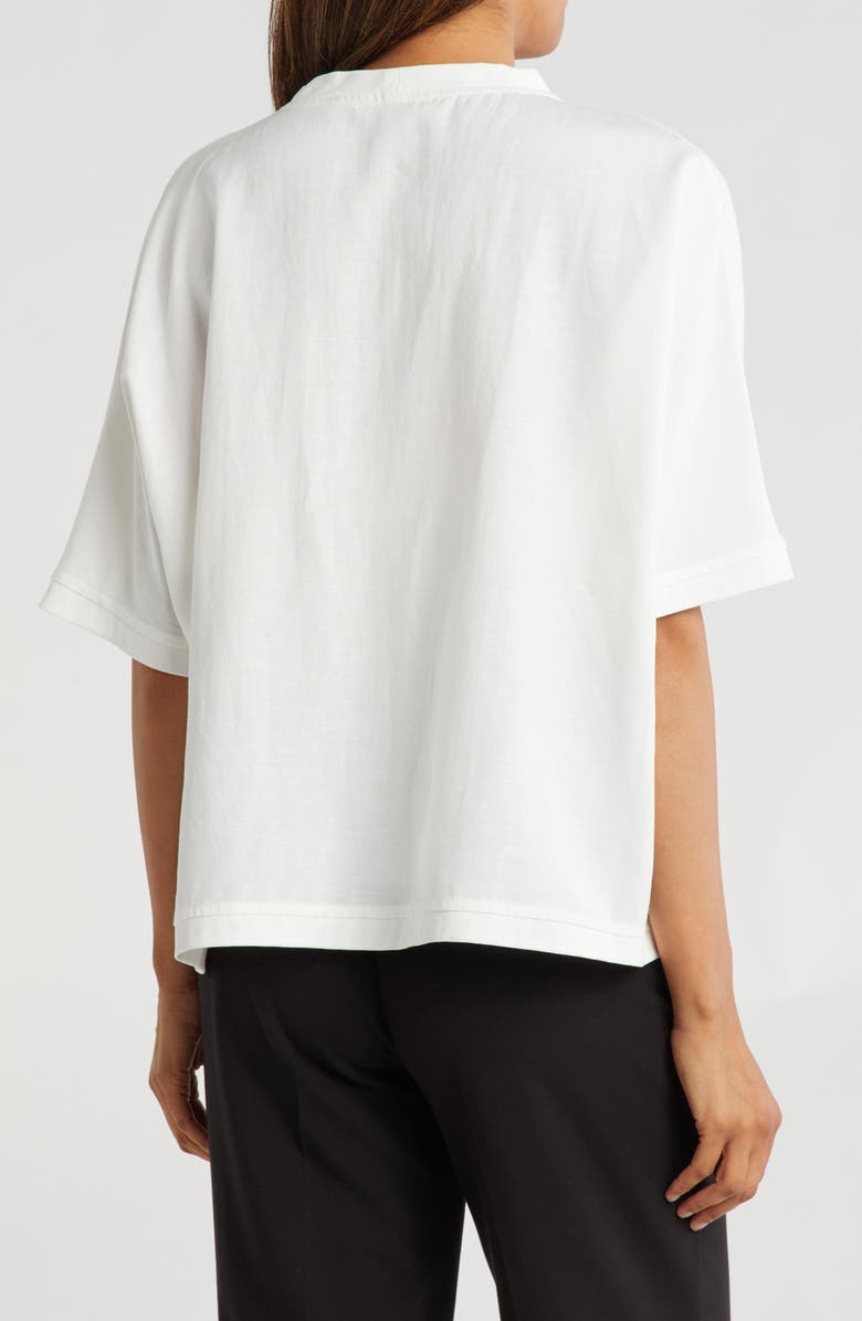 PATRIZIA LUCA Single Button Short Sleeve Cardigan, Alternate, color, Off White