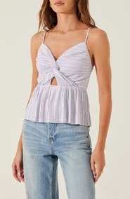 ASTR the Label Twist Front Plissé Camisole