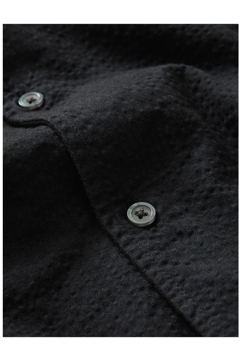 Cotton Seersucker Camp Shirt, Alternate, color, BLACK