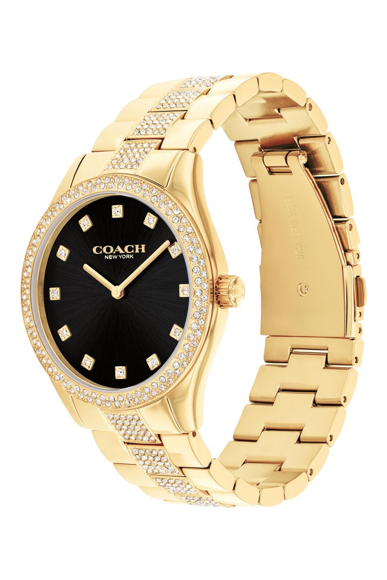 Brooks Crystal Bracelet Watch, 38mm, Alternate, color, GOLD