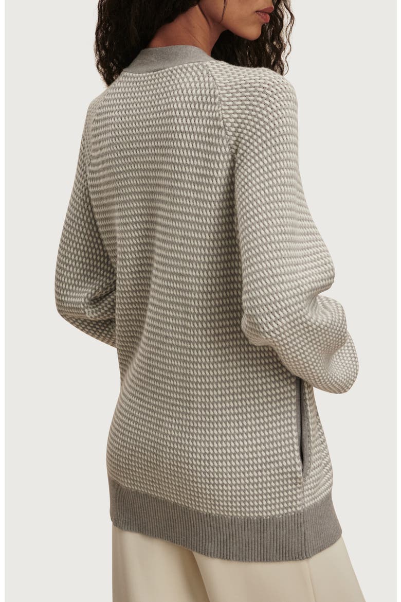 Ryder Knit Cardigan, Alternate, color, GREY / WHITE