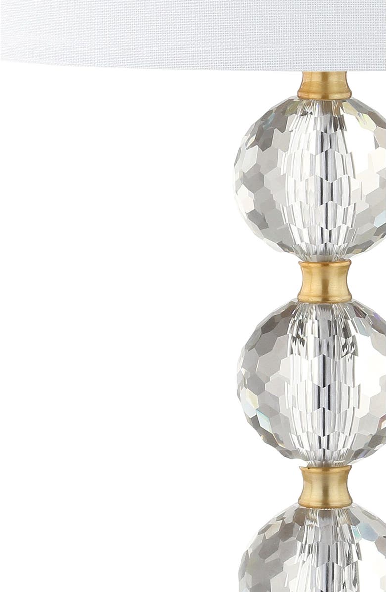 JONATHAN Y Ashley 25.25" Crystal LED Table Lamp, Clear/Brass, Alternate, color,