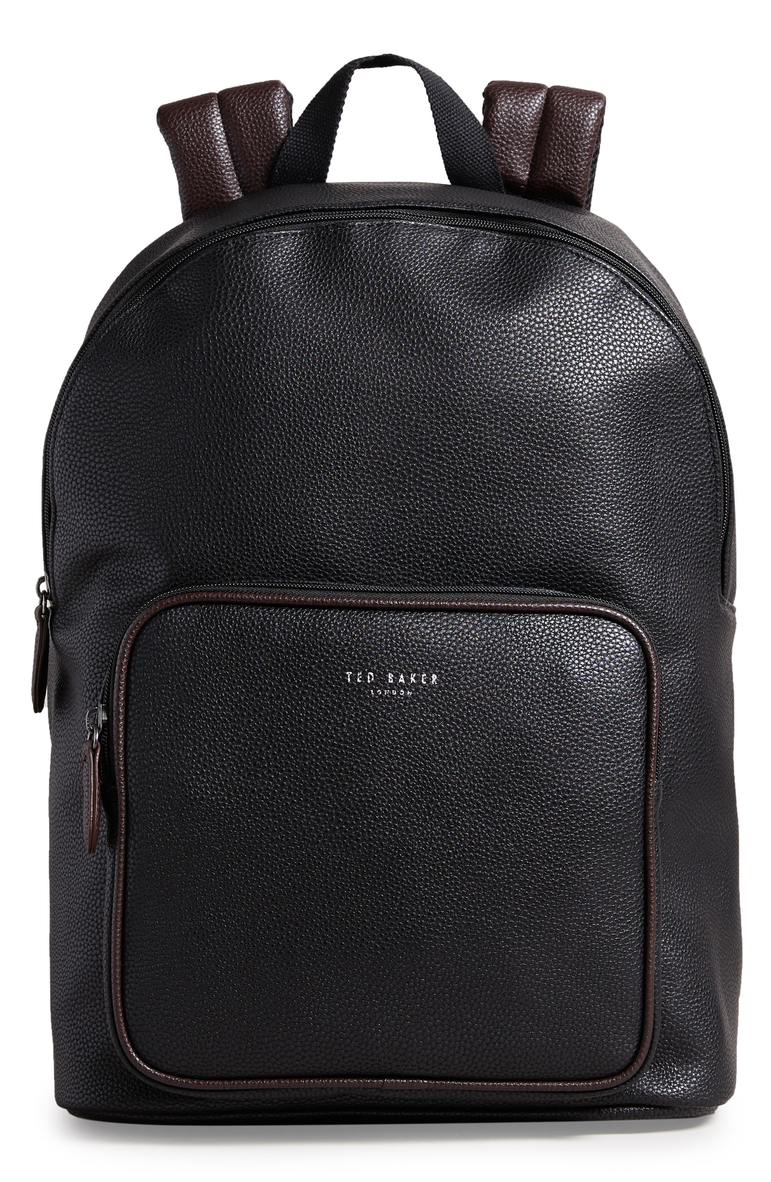 Ted Baker London Laniss Faux Leather Backpack, Main, color, 