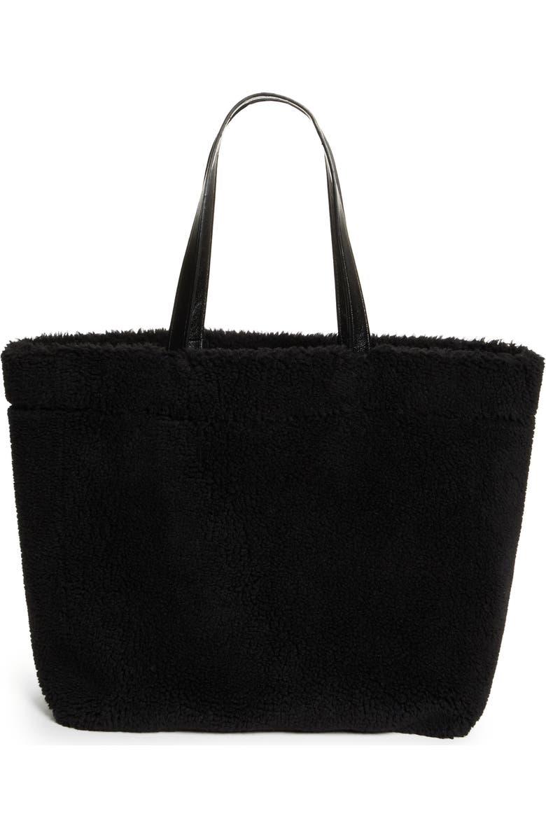 Stand Studio Large Faux Shearling Tote, Main, color,