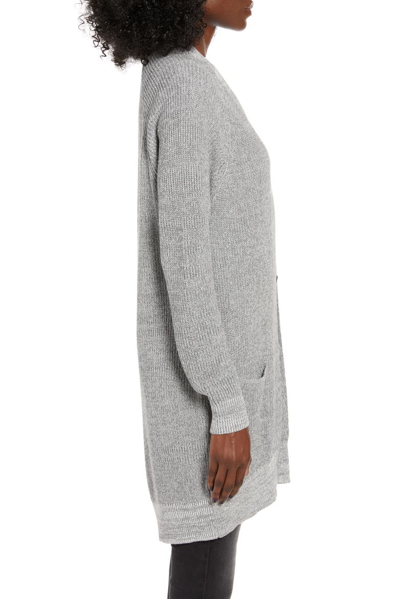 Longline Open Cardigan, Alternate, color, GREY CLOUDY HEATHER MARL