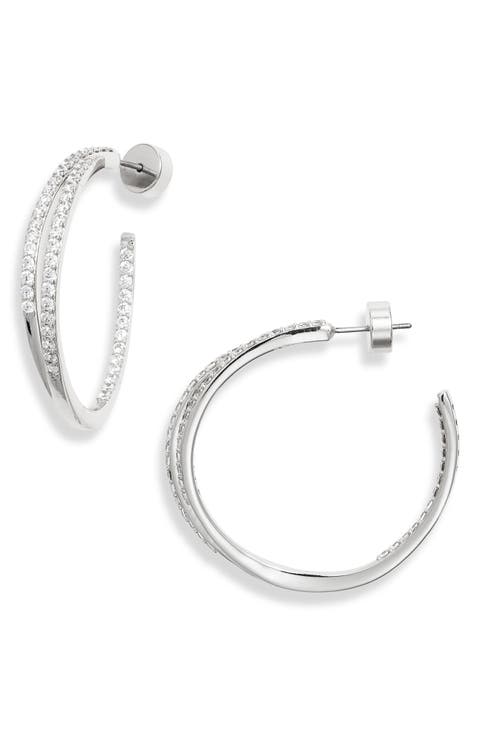 Pavé Double Hoop Earrings