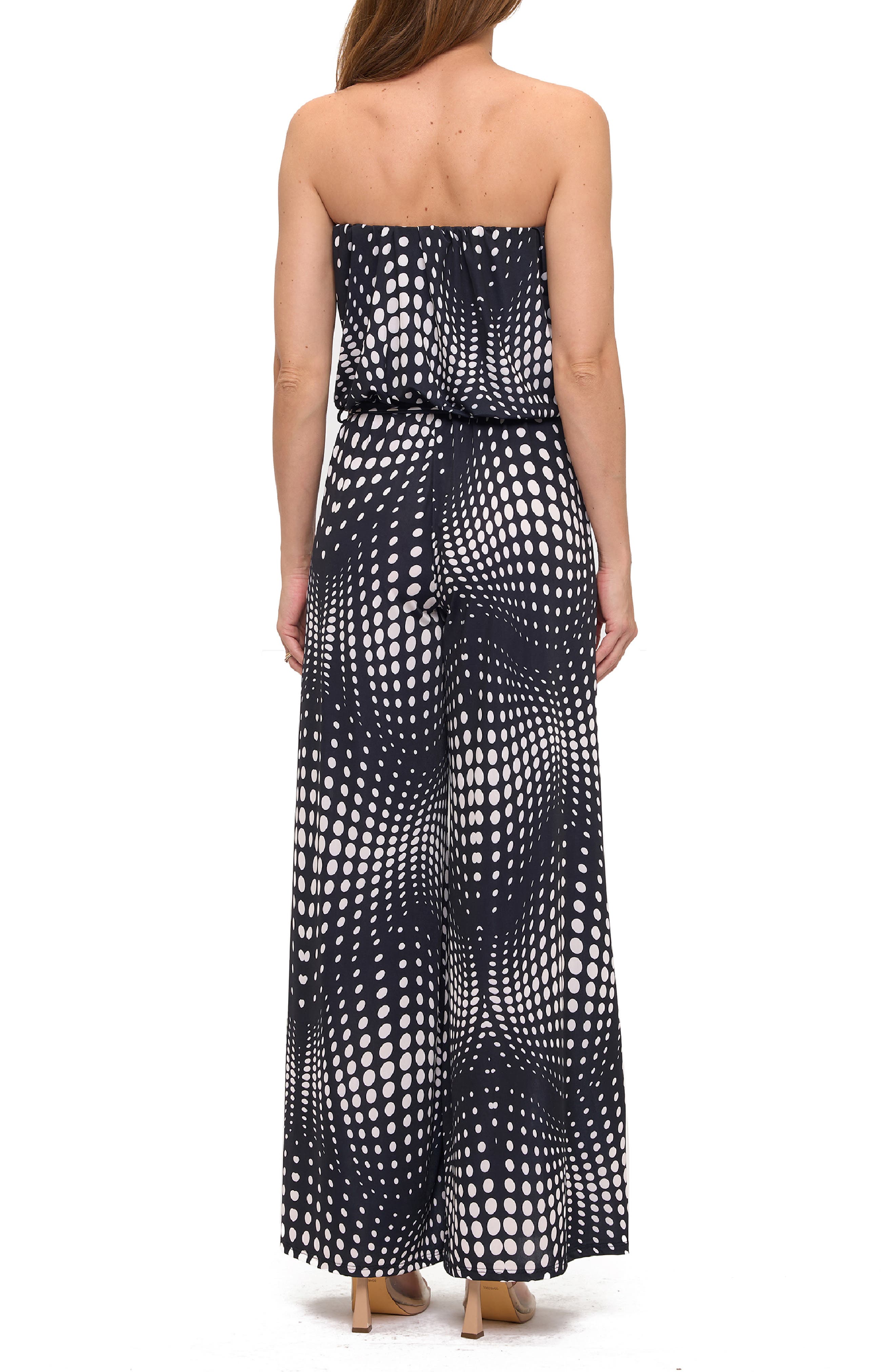 Printed Wide Leg Strapless Jumpsuit - image 2