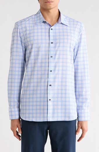 Plaid Stretch Button-Up Shirt
