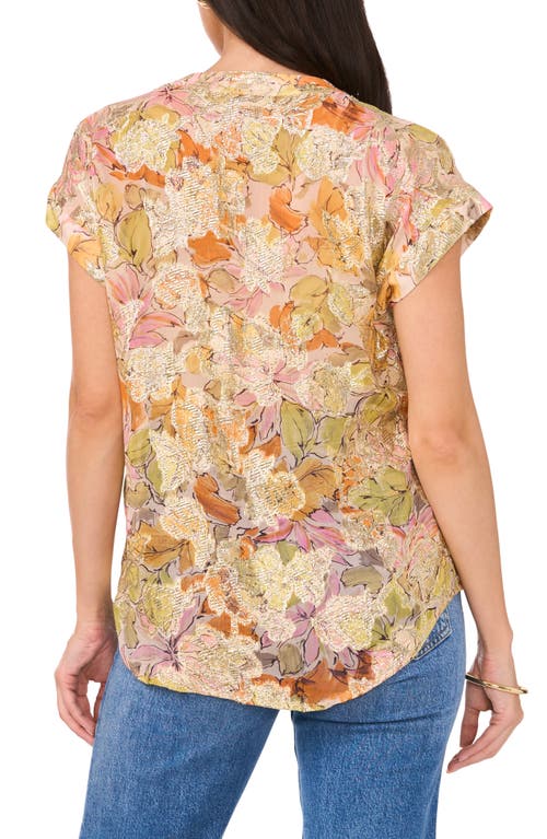 VINCE CAMUTO VINCE CAMUTO PRINT METALLIC TOP