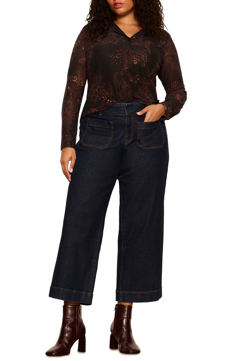 Chelsea Patch Pocket Wide Leg Jeans, Alternate, color, TOO MUCH BLUE
