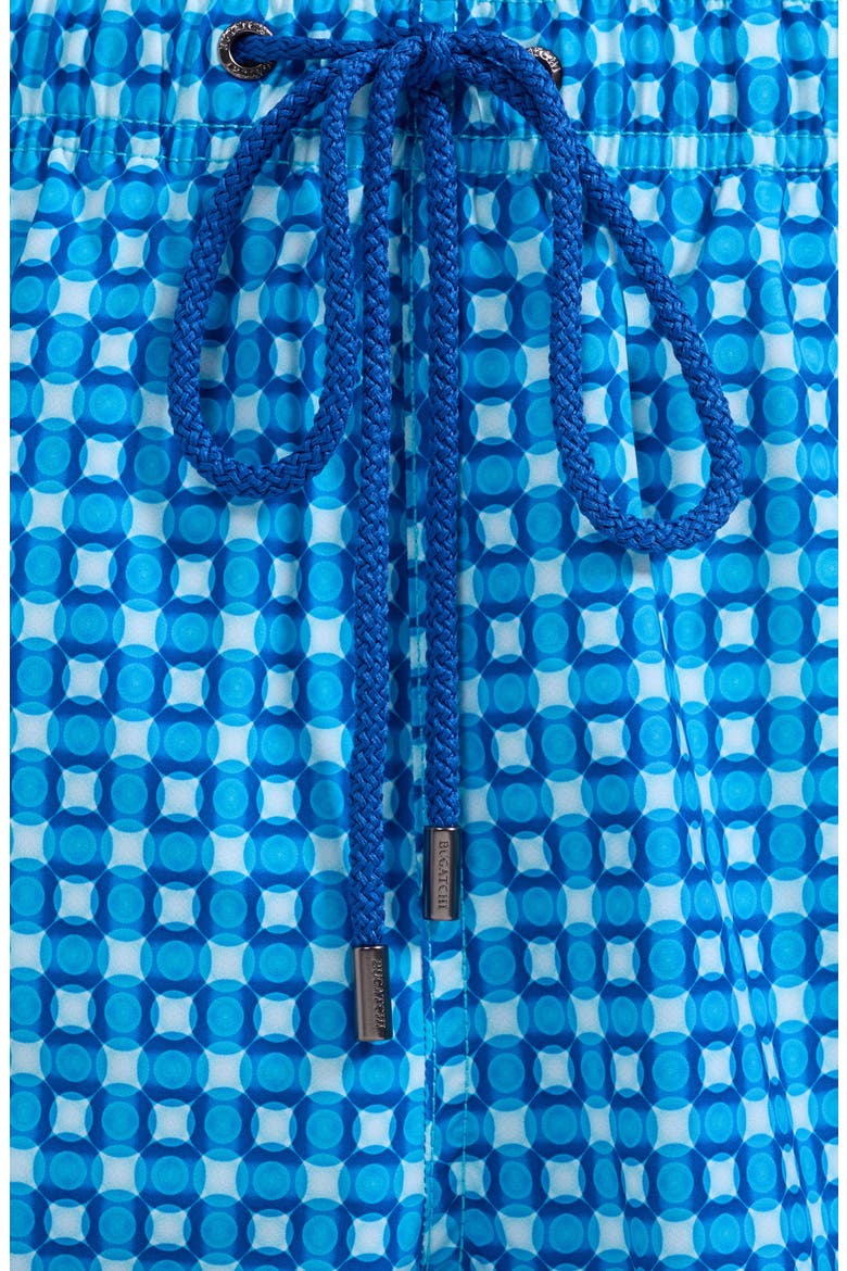 Kai Geo Print Swim Trunks, Alternate, color, AQUA
