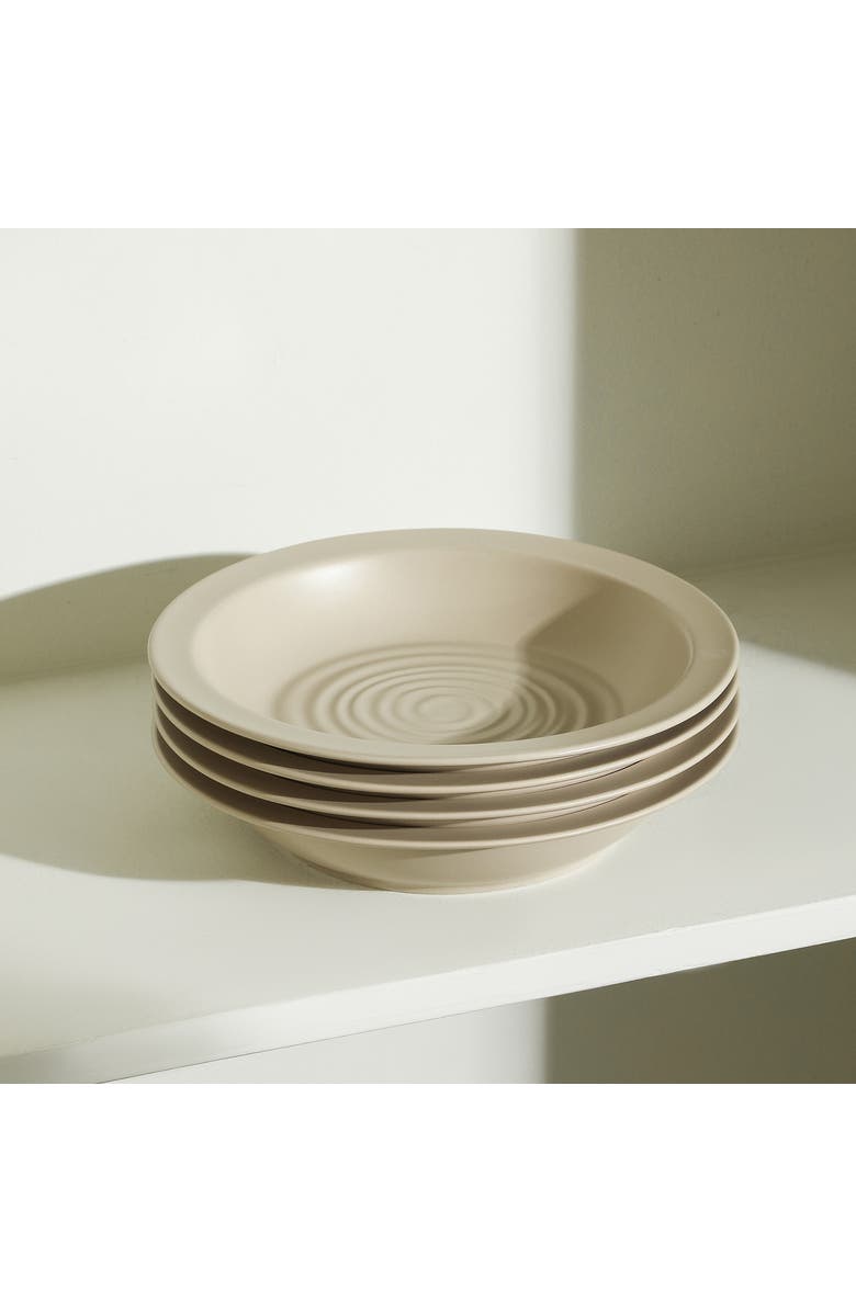 Stone Lain Orbit Stoneware 4-Piece Pasta Bowl Set, Alternate, color, Beige