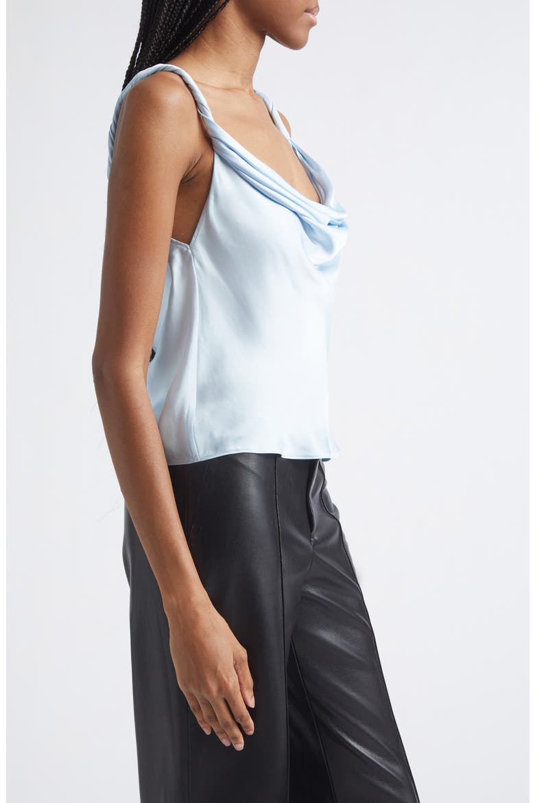 Monique Twist Strap Satin Camisole, Alternate, color, BLUE BREEZE