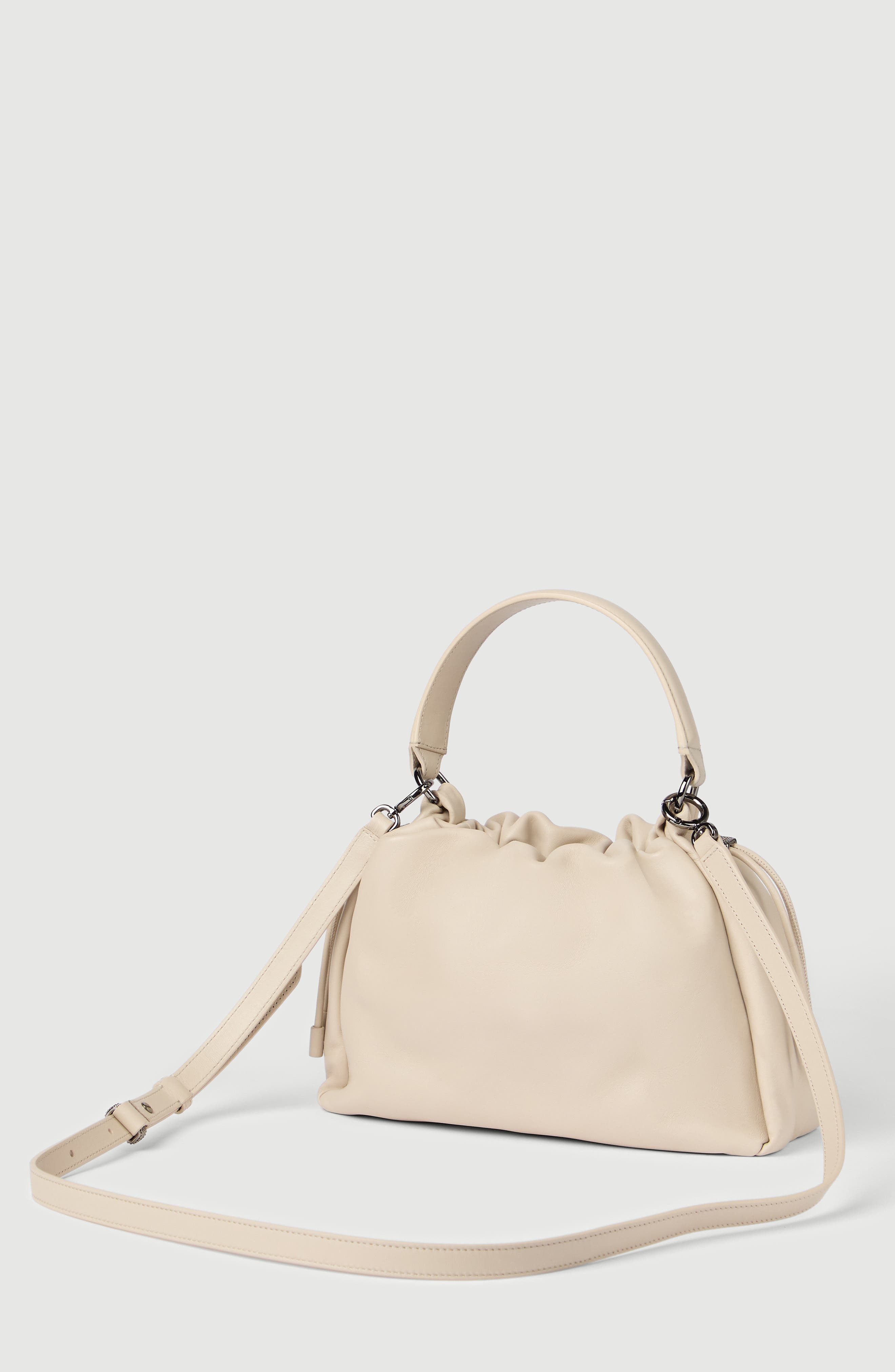 Small Soft Leather Mellow Bucket bag, Alternate, color, Ivory