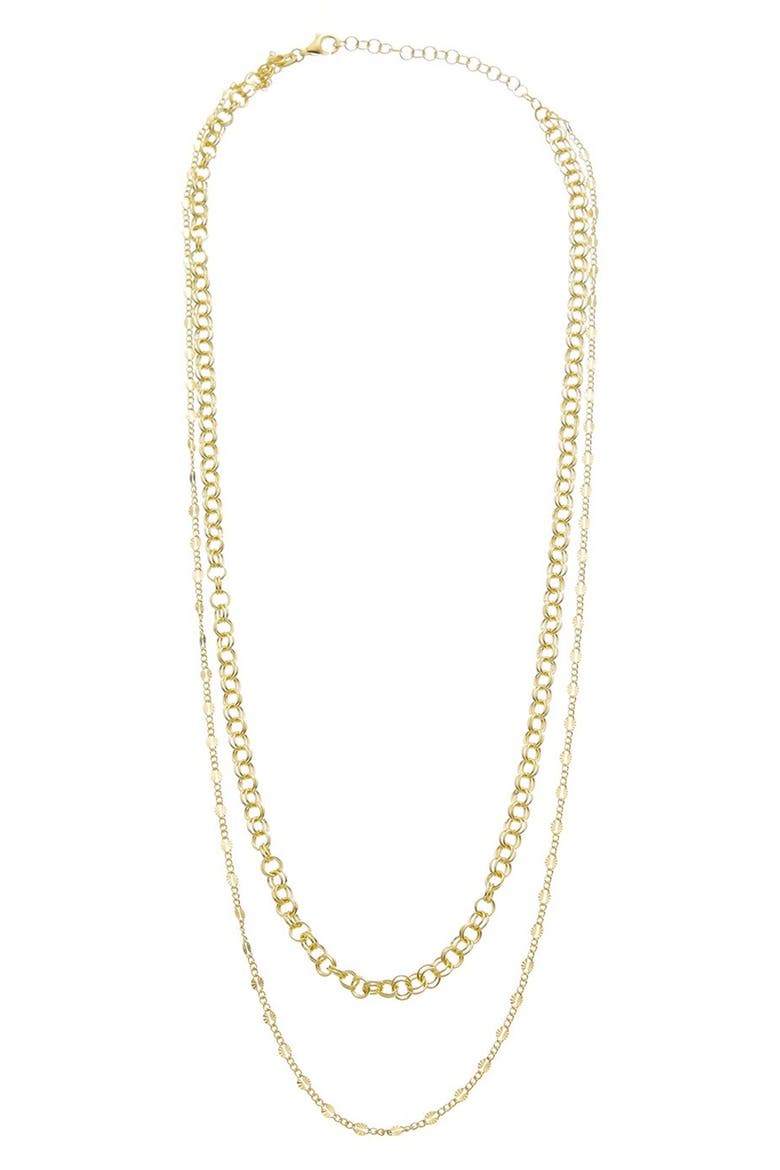 Two-Strand Layered Necklace, Main, color, YELLOW