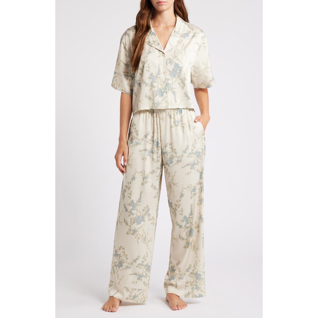 Open Edit Boxy Everyday Satin Pajamas In Neutral