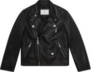 PHILIPP PLEIN Nappa Leather Biker Jacket Boy