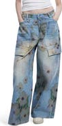 Desigual Flower Print Cargo Jeans