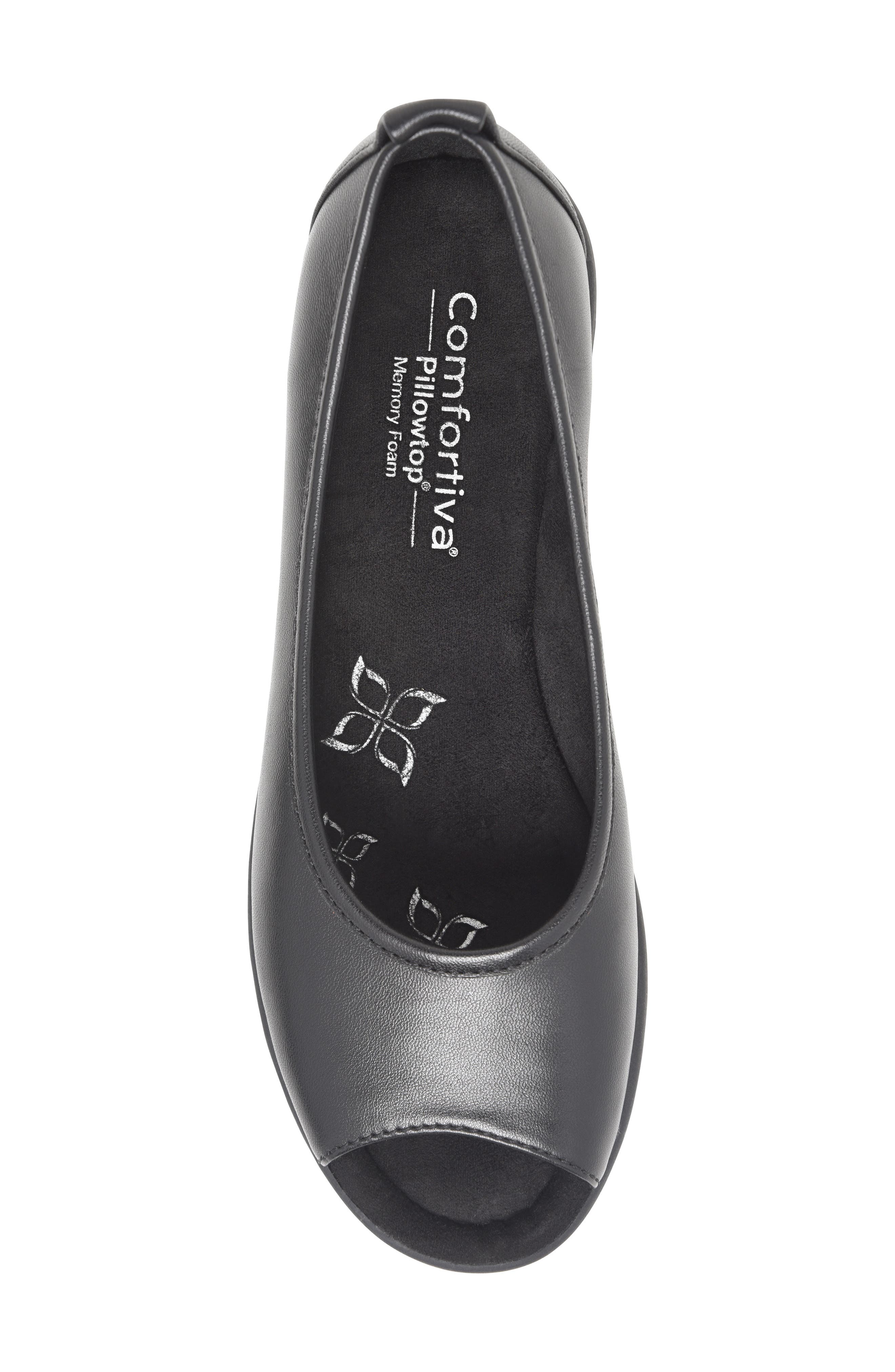 Pratima Peep Toe Ballet Flat, Alternate, color, BLACK