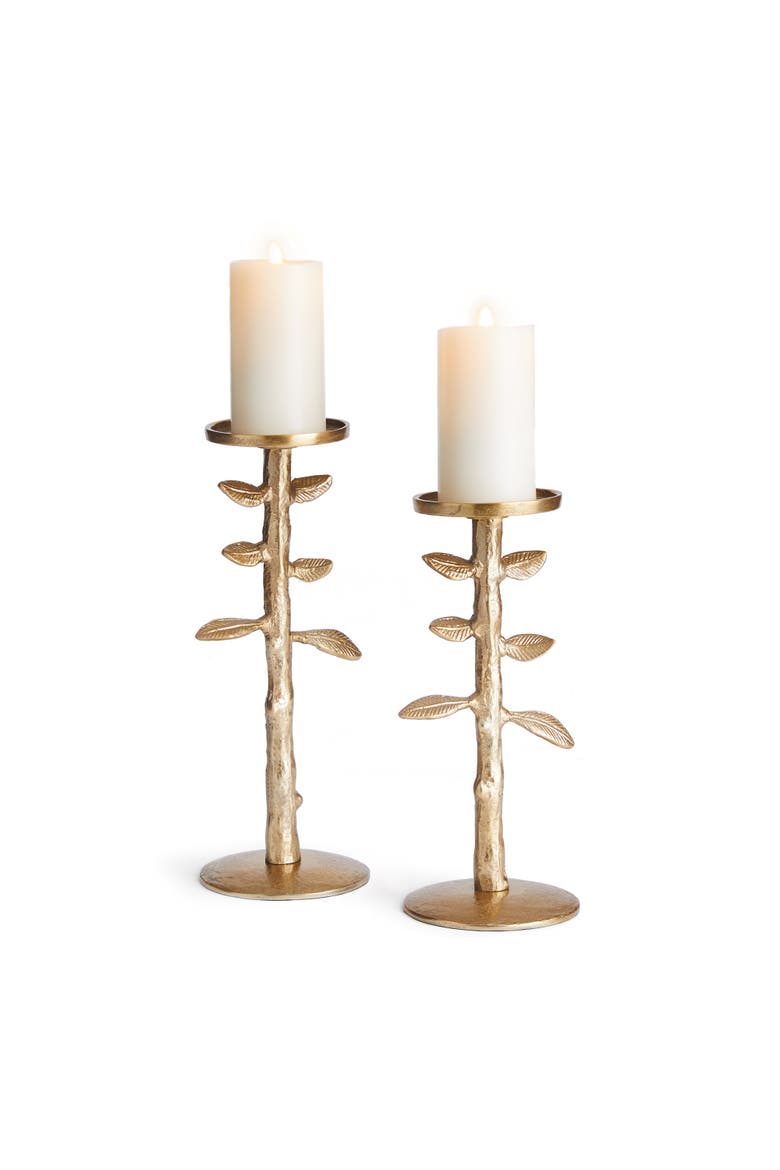 Brier Candle Stands Set of 2, Main, color, Gold