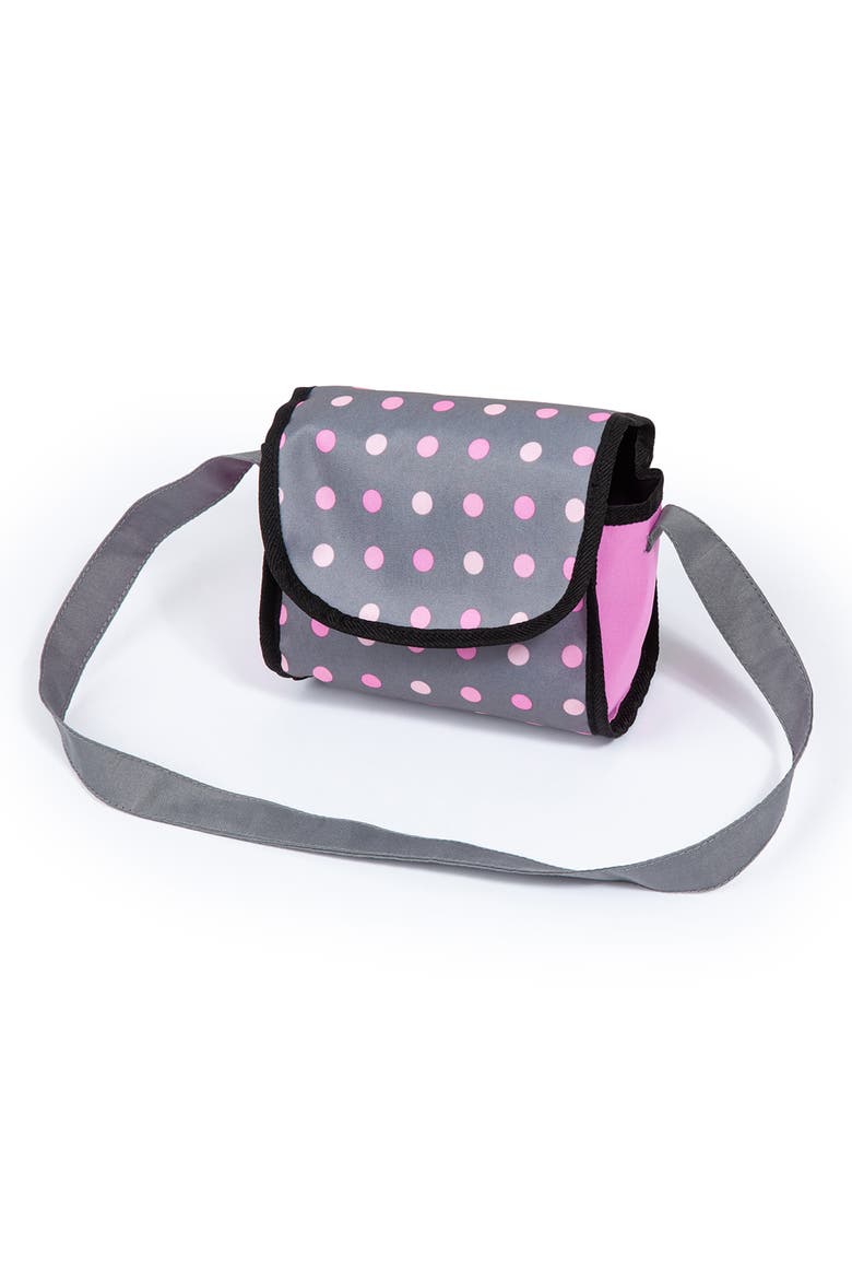 Dolls Trendy Pram Grey, Pink, Dots Fits Dolls Up To 18", Alternate, color, Multicolored