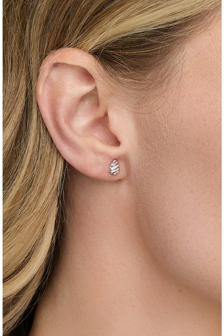 14K White Gold Textured Teardrop Stud Earrings, Alternate, color, 14K WHITE GOLD