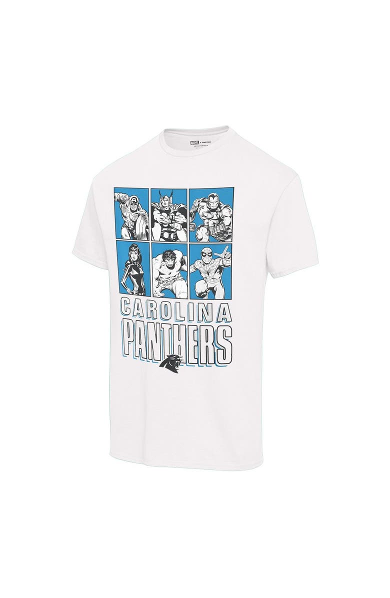 Junk Food Unisex Junk Food White Carolina Panthers Disney Marvel Avengers Line-Up T-Shirt, Alternate, color, 