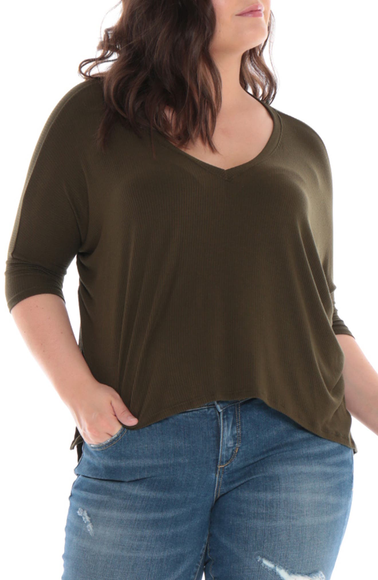 Ribbed V-Neck Top