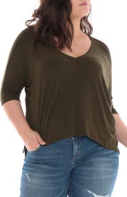 SLINK Jeans Ribbed V-Neck Top