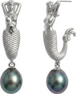 Awe Inspired Siren Tahitian Pearl Drop Earrings