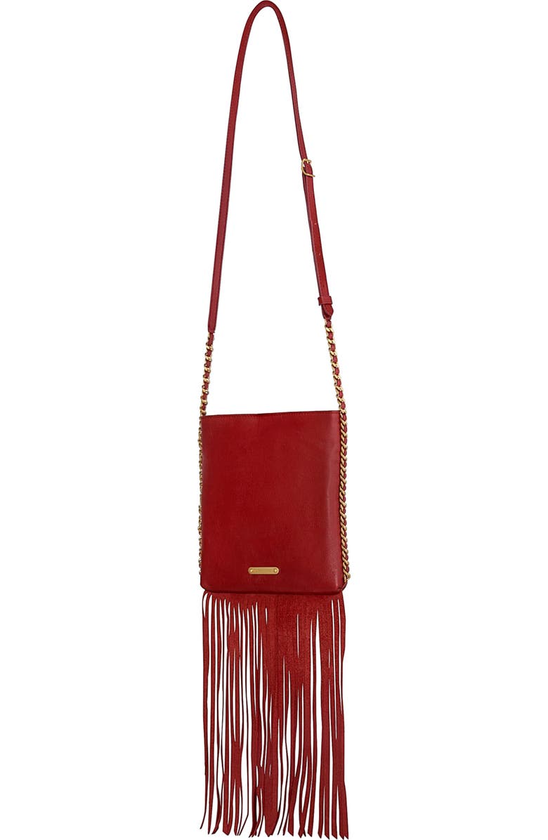 Rebecca Minkoff Carly Fringe Crossbody Bag, Alternate, color, Siren Rm