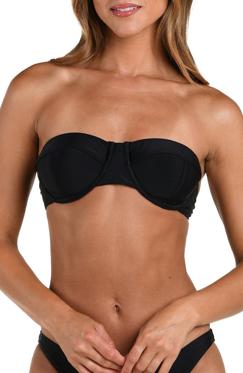L'AGENCE Alexandria Underwire Bikini Top, Main, color, Black