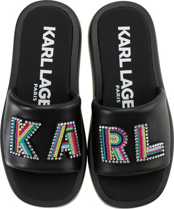 Opal Studs Platform Slide Sandal