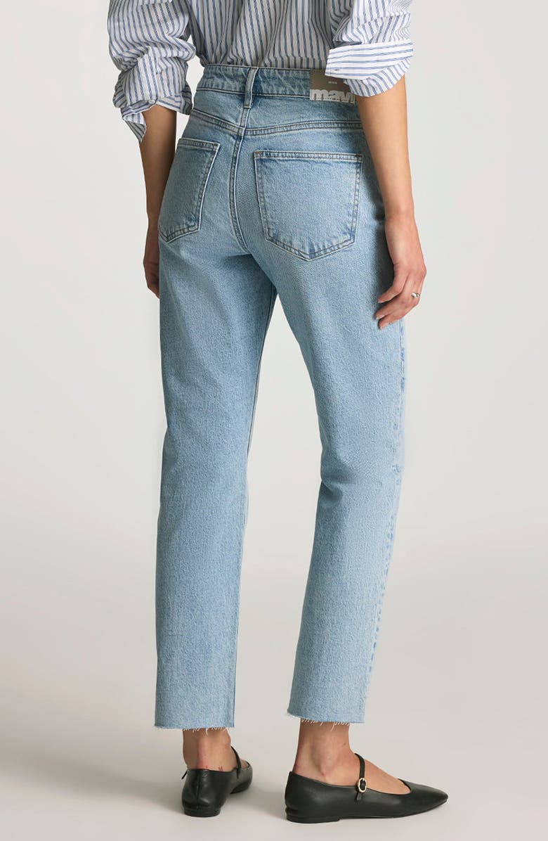 Mavi Jeans New York Raw Hem High Waist Ankle Straight Leg Jeans, Alternate, color, 