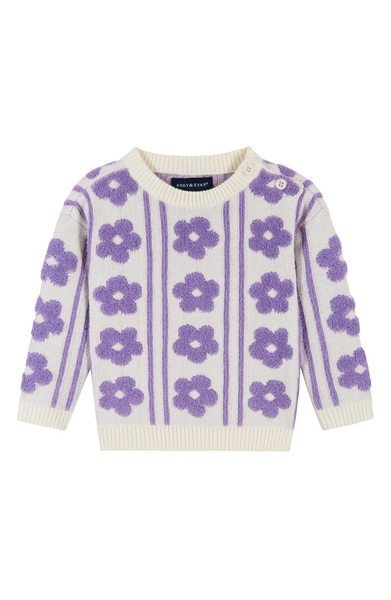 Andy & Evan Floral High Pile Fleece Sweater & Leggings Set, Alternate, color,