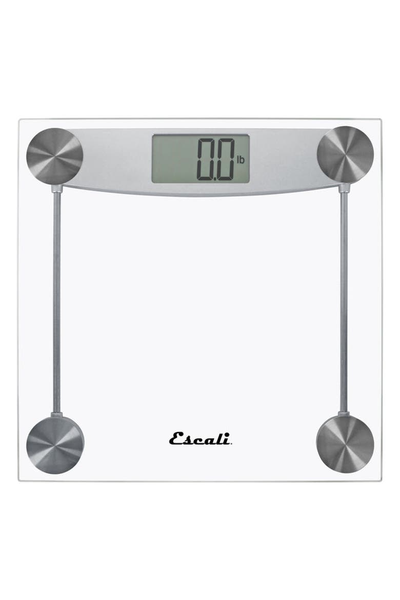 Glass & Chrome Bathroom Scale, Main, color, Clear