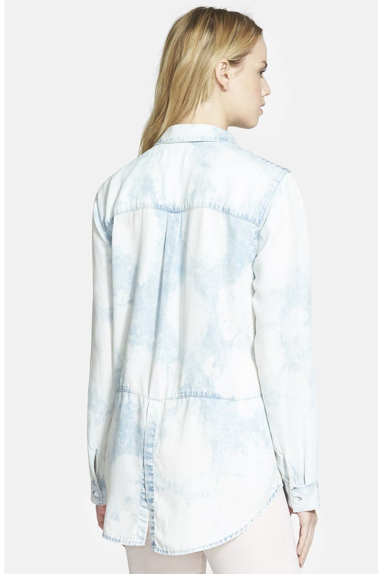 Treasure&Bond Drapey Split Back Shirt, Alternate, color, RIVER TIE BLEACH