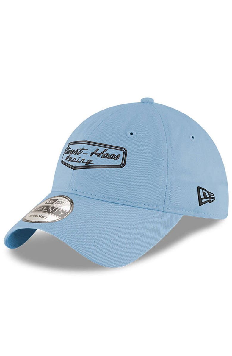 New Era Men's New Era Light Blue Stewart-Haas Racing Enzyme Washed 9TWENTY Adjustable Hat, Main, color,