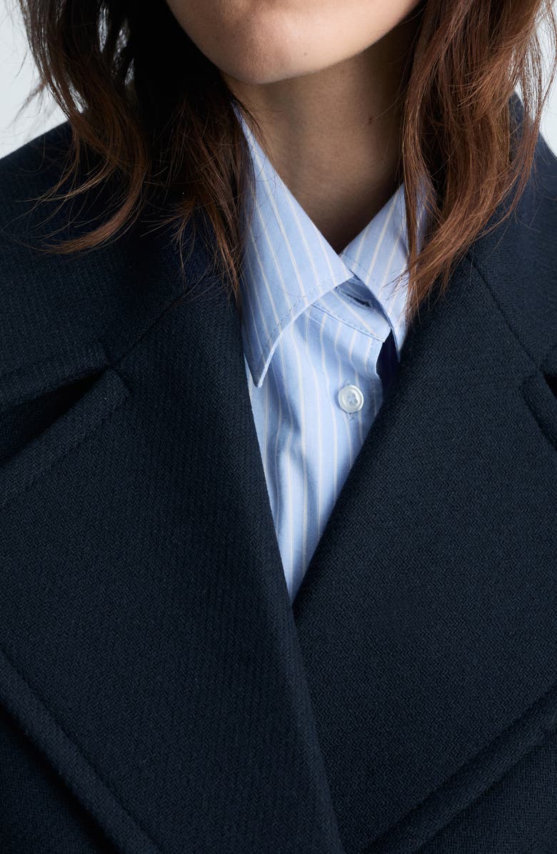 MANGO Wool Blend Crop Jacket, Alternate, color, Dark Navy