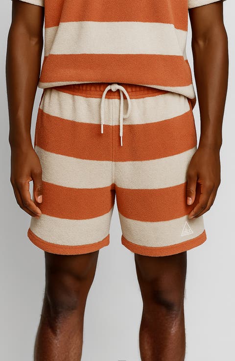 Stripe Cotton Terry Shorts