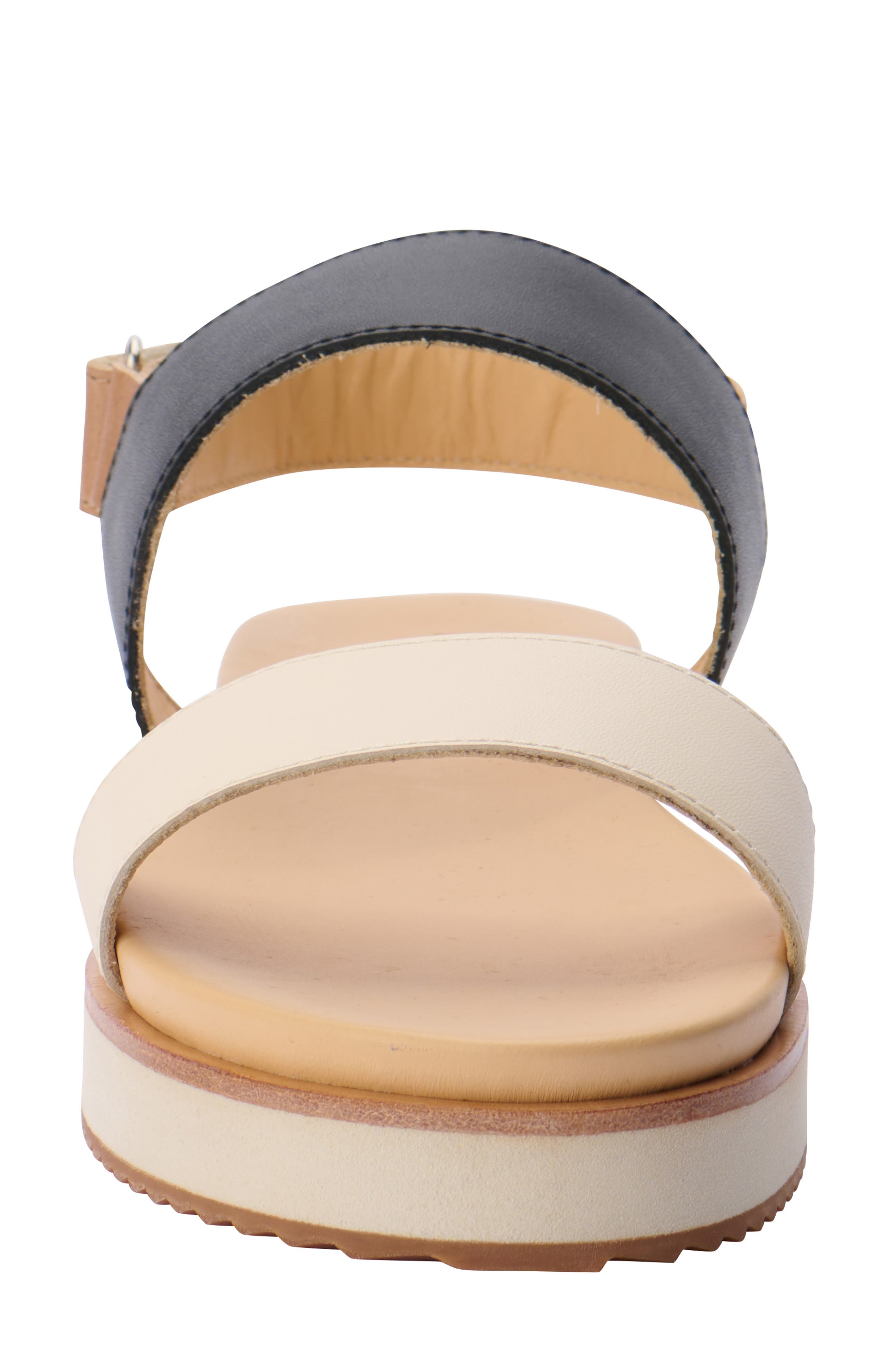 Nisolo Go-To Flatform Slingback Sandal, Alternate, color, Bone/ Black