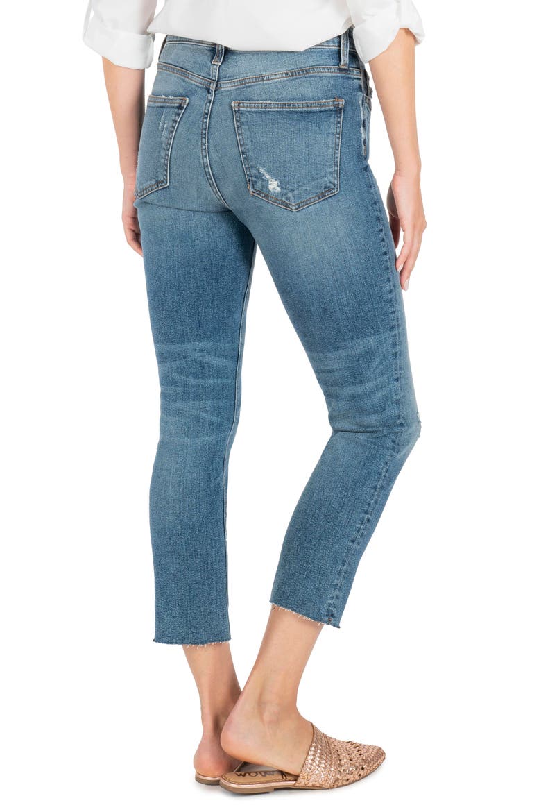 Rachael Ripped Raw Hem Crop Mom Jeans, Alternate, color, NOTICABLE