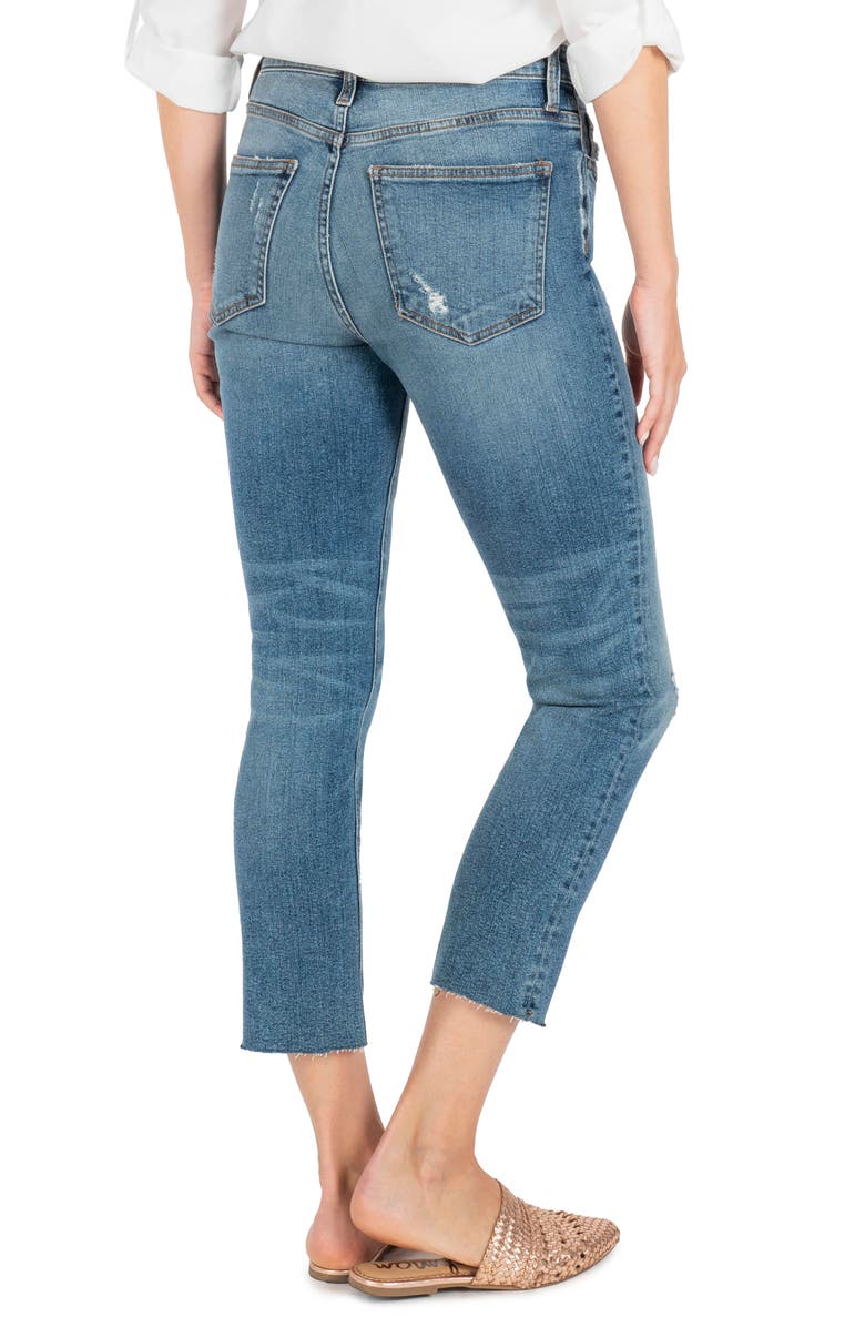 KUT from the Kloth Rachael Ripped Raw Hem Crop Mom Jeans, Alternate, color, 