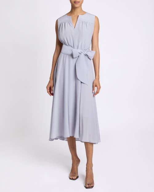 Santorelli Mira Sleeveless Midi Dress With Hi-lo Hemline In Cloud