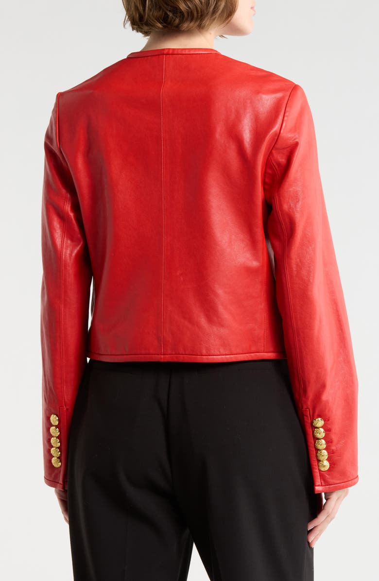 Veronica Beard Andrea Leather Jacket, Alternate, color, Poppy Red