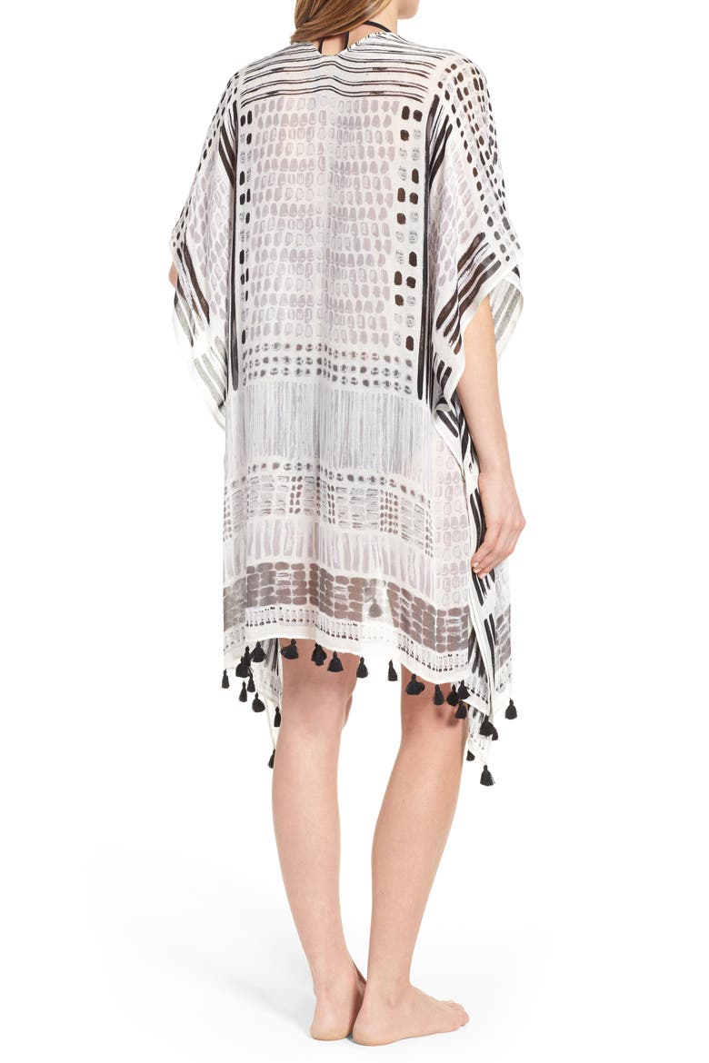 Caslon Print Tassel Wrap, Alternate, color, GREY- COMBO