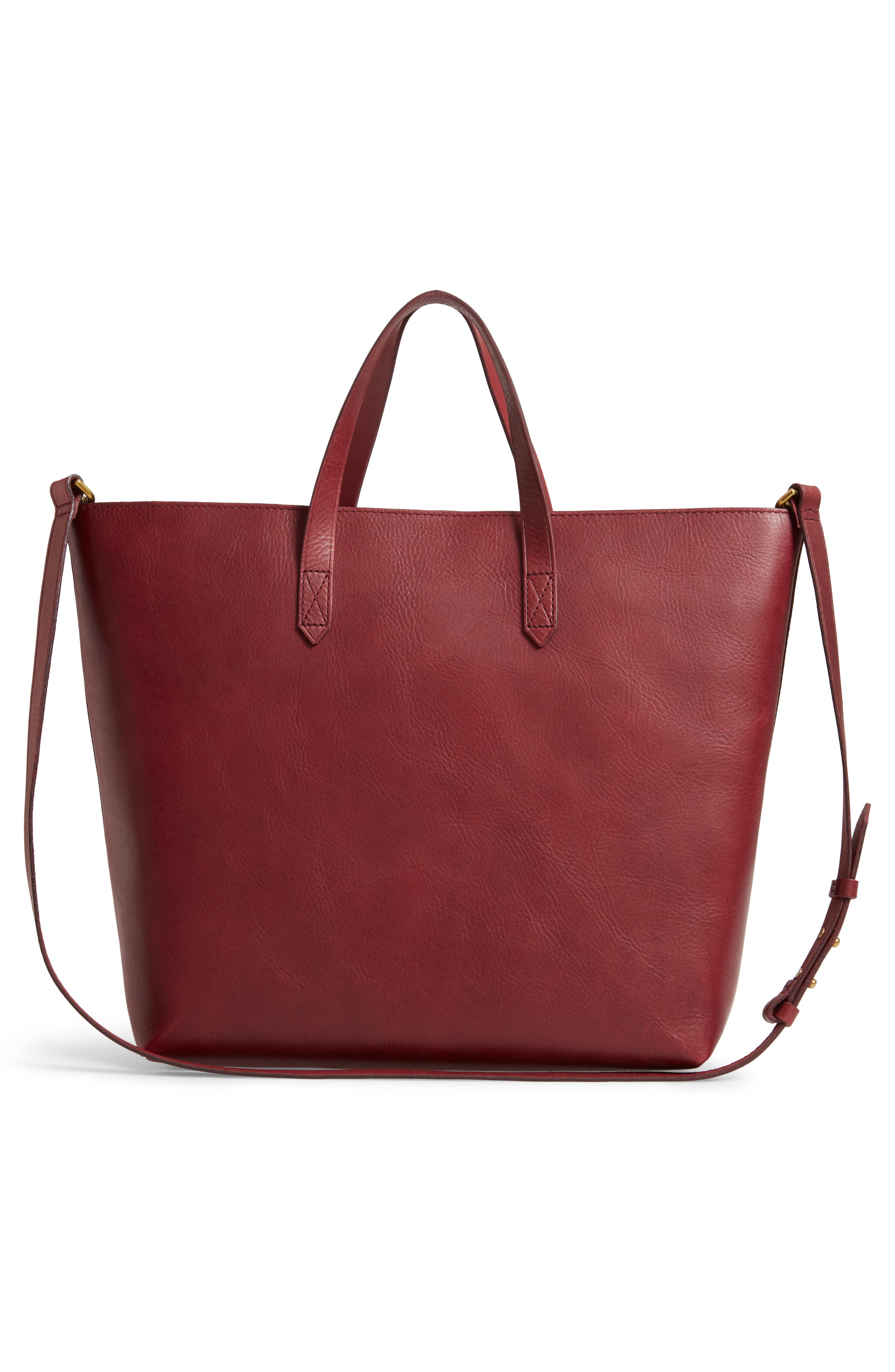 Zip Top Transport Leather Carryall, Alternate, color, DARK CABERNET