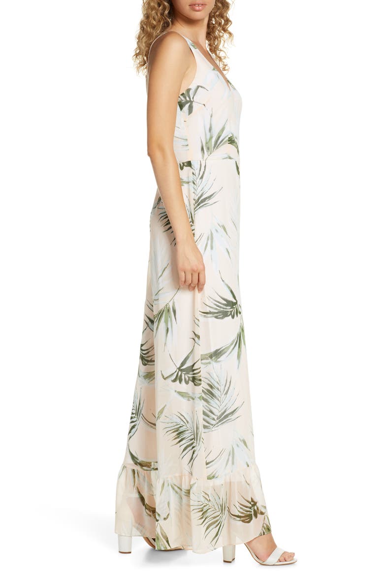 Royal Palm Wide Leg Jumpsuit, Alternate, color, PEACH MULTI