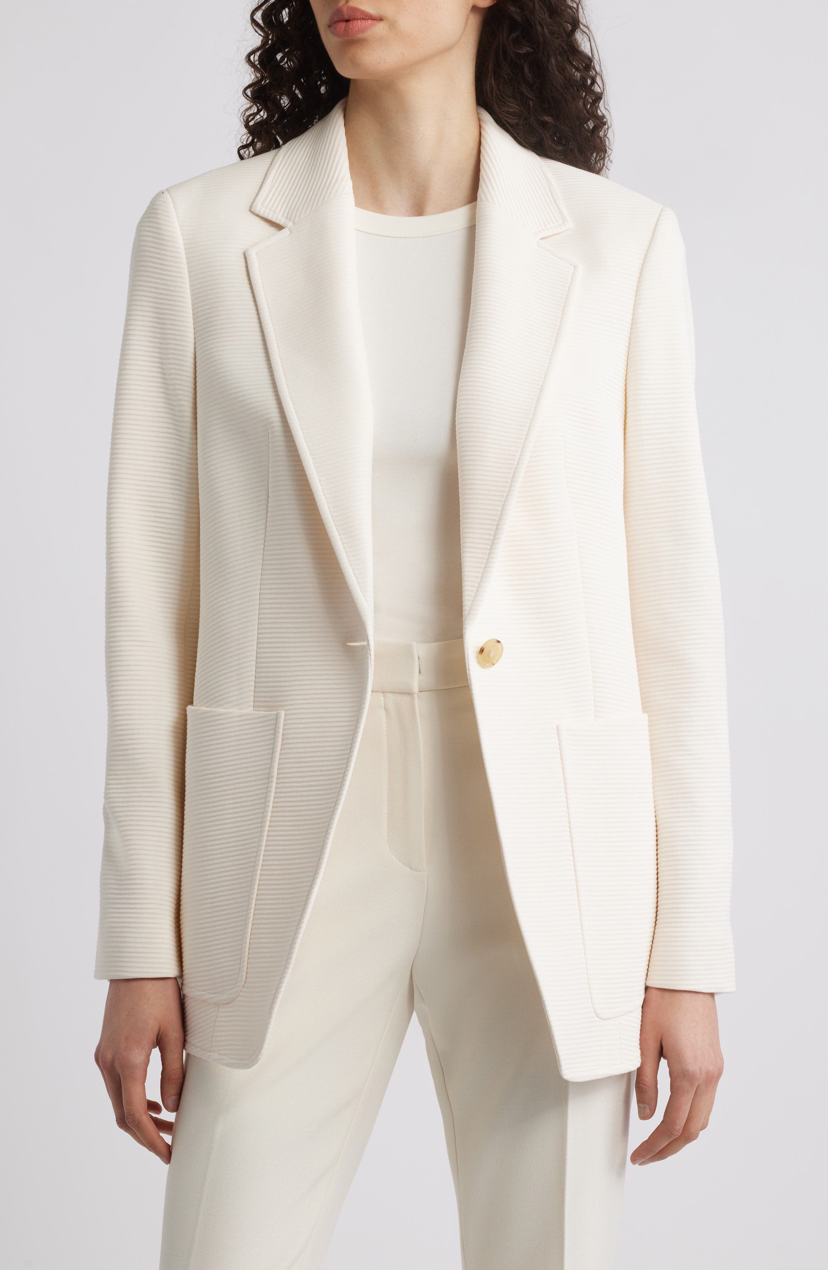 BOSS Jasena Textured One-Button Blazer