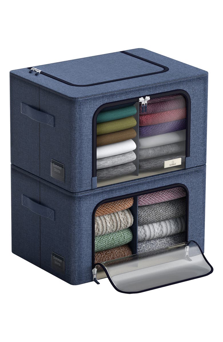 SORBUS Blue Foldable Storage Bag, Alternate, color, Blue